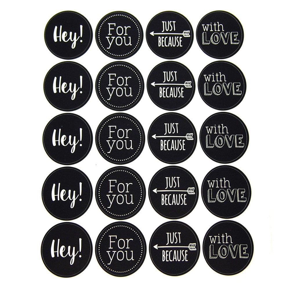 Seal Stickers, 2-inch, 40-piece, Chalkboard