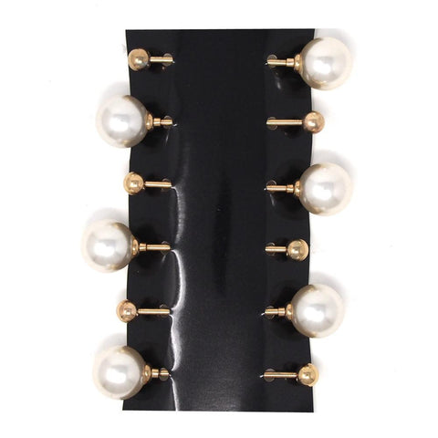 Acrylic Pearl Stick, White/Gold, 3-1/2-Inch, 6-Count