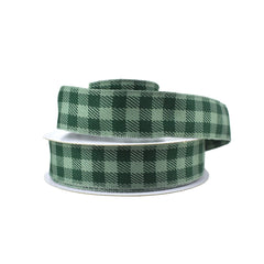 Christmas Buffalo Plaid Checkered Wired Ribbon, 7/8-Inch, 10-Yard