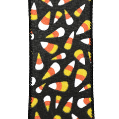 Halloween Candy Corn Pattern Wired Ribbon, 2-1/2-Inch, 10-Yard