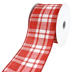 Christmas Woven Josh Plaid Wired Ribbon, 2-1/2-Inch, 10-Yard