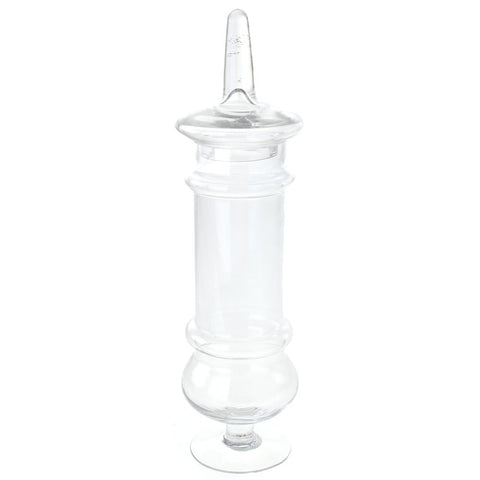 Tall Body Glass Apothecary Jar with Lid, Clear, 15-3/4-Inch