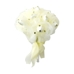 Rhinestone Foam Rosebud Wedding Bouquet, 10-Inch