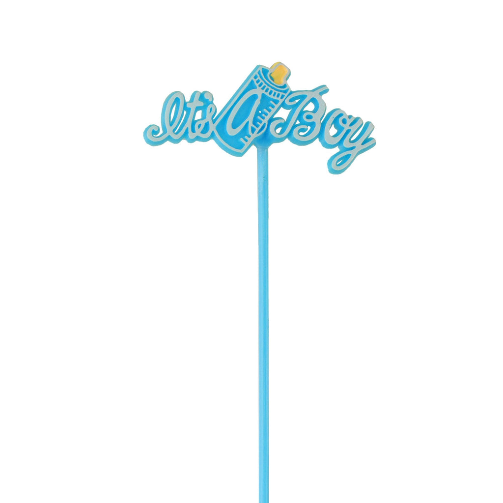 It's a Girl/Boy Milk Bottle Party Pick Topper, 8-Inch, 12-Count