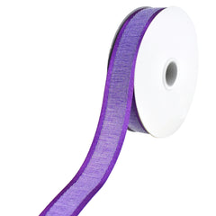 Faux Linen Ribbon with Satin-Edge, 25-yard