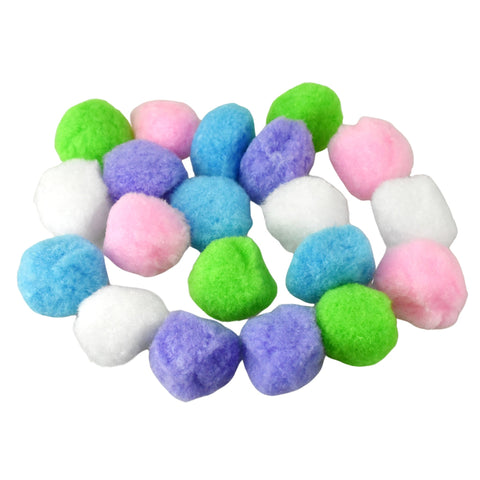 Medium Fuzzy Craft Pom Poms, 1-1/2-inch, 20-piece