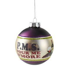 Wine Lovers Christmas Ball Ornaments, 2-3/4-Inch, 3-Piece