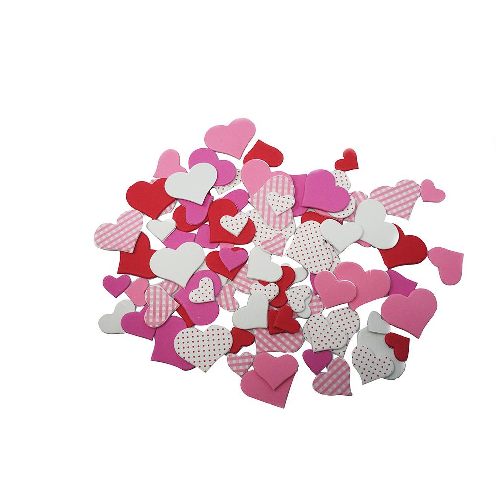 Foam Valentine's Day Heart Stickers, 90-Piece