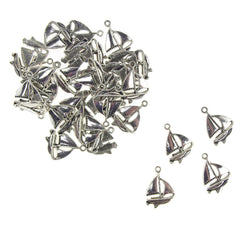 Metal Nautical Sailboat Charms, 5/8-Inch, 35-Count
