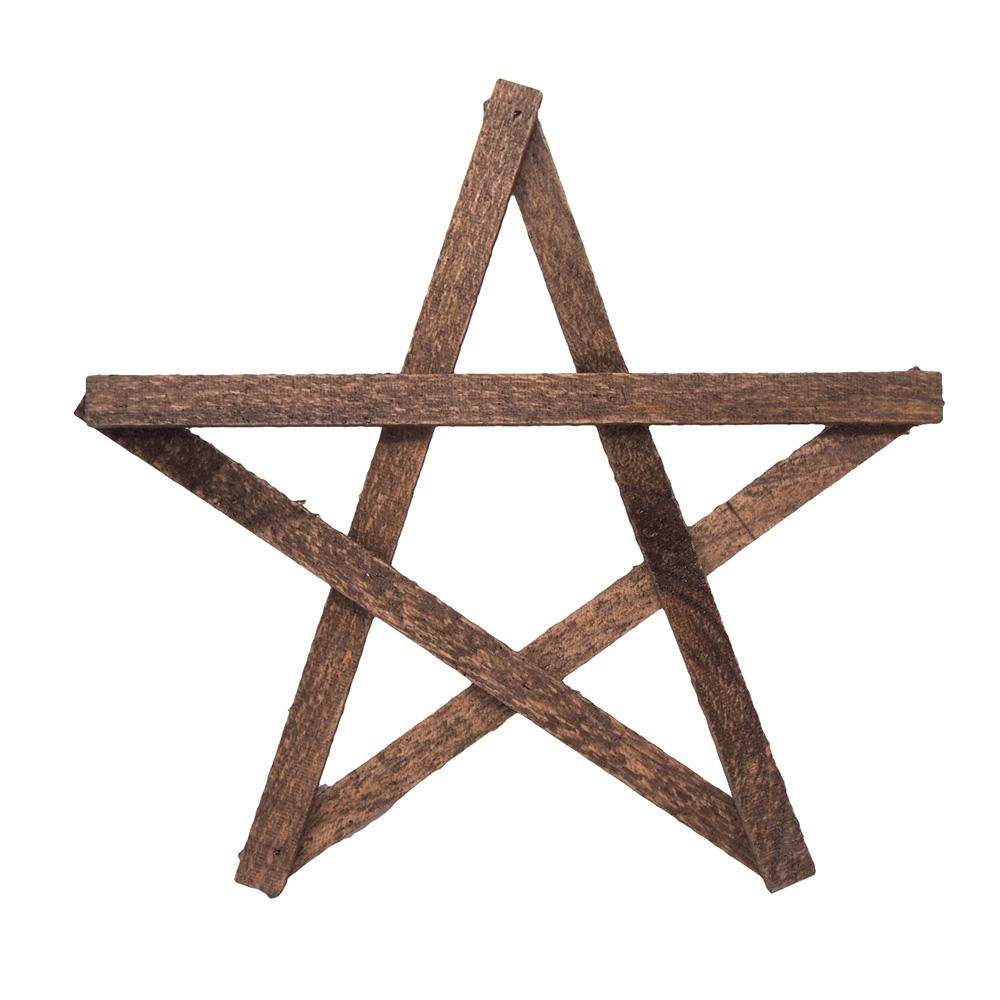 Five Point Wooden Star, Made in the USA, 13-Inch