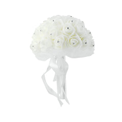 Rhinestone Foam Wedding Bouquet, 10-Inch