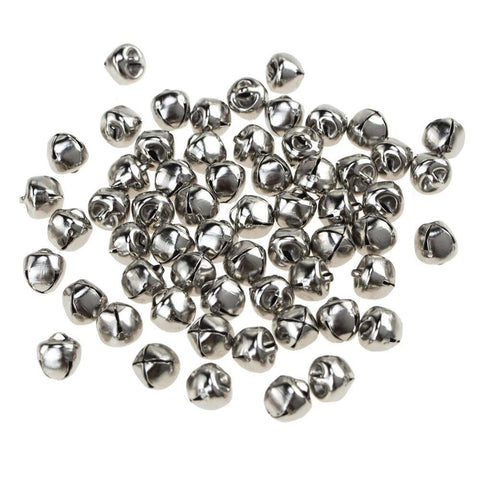 Mini Metal Jingle Bells, Silver, 3/8-Inch, 60-Piece