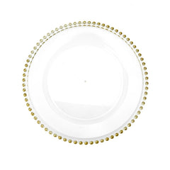 Beaded Edge Clear Plastic Charger Plate, 12-1/2-Inch, 1-Count