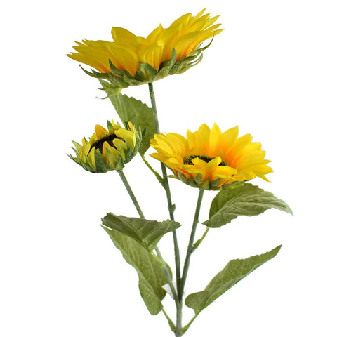 Tall Sunflower Spray Branch, Yellow, 26-Inch