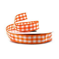 Classic Checkered Plaid Wired Ribbon, 5/8-Inch, 10-Yard