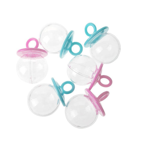 Baby Shower Plastic Pacifier Favor Box, 2-1/2-Inch. 12-Count