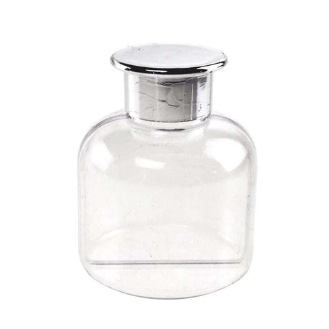 Clear Plastic Bottle with Silver Lid, 2-1/2-Inch, 3-Piece