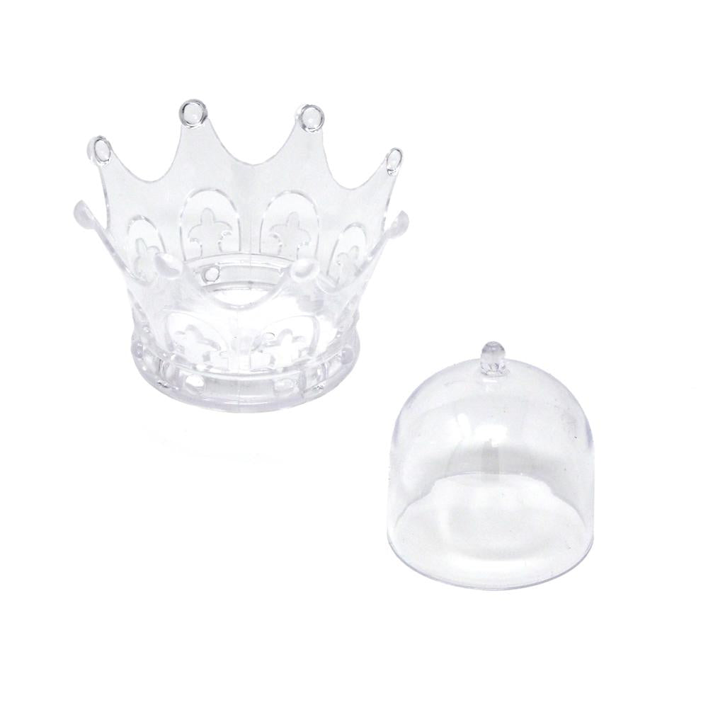 Clear Mini Plastic Crown Party Favor, 3-1/4-Inch, 12-Count