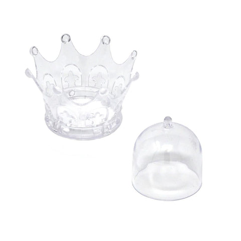 Clear Mini Plastic Crown Party Favor, 3-1/4-Inch, 12-Count