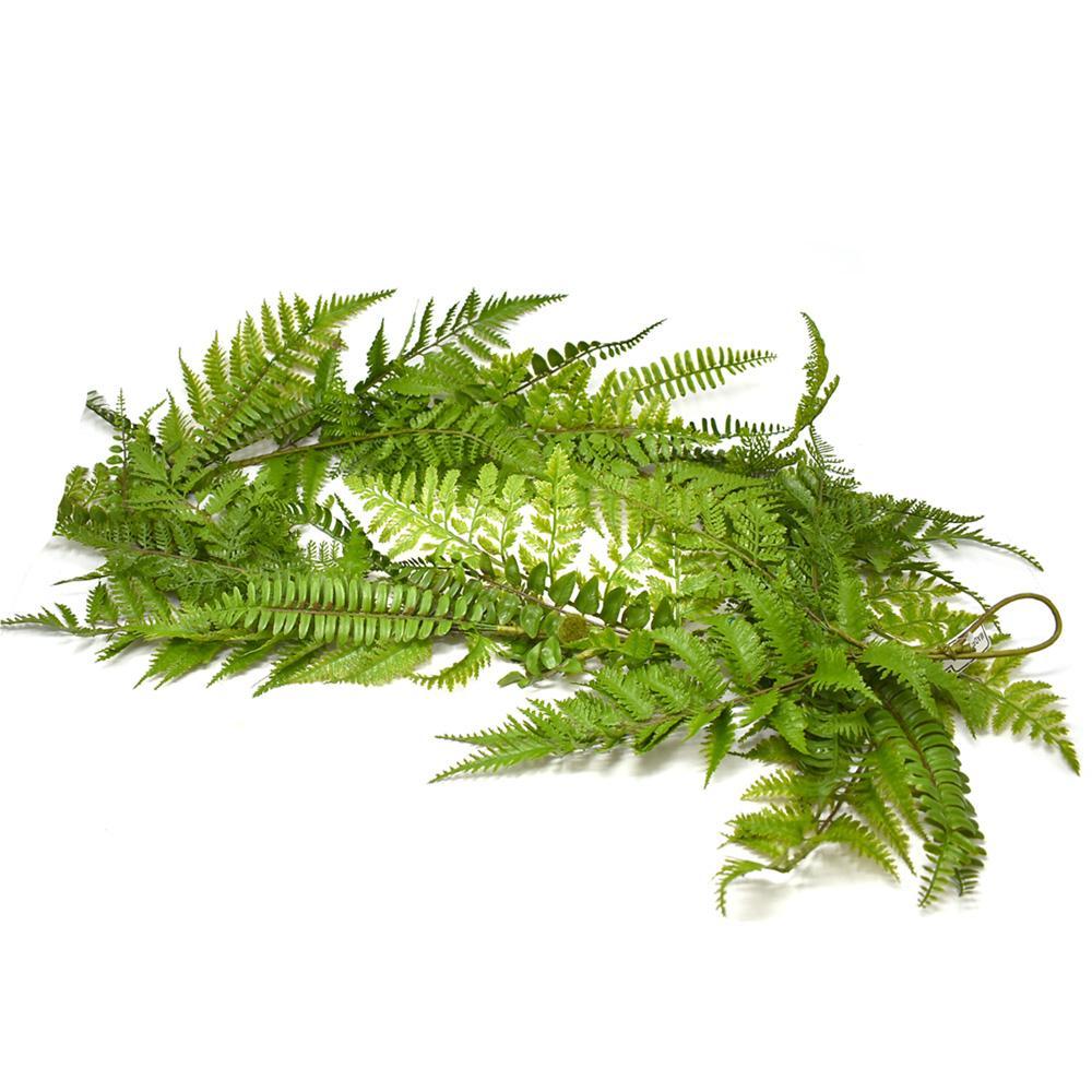 Artificial Hanging Fern Garland, Green, 60-Inch