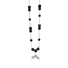 Long Square Beaded Necklace, 34-Inch