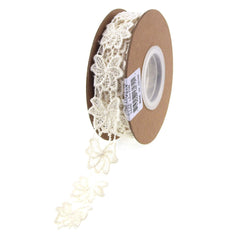 Flower Crochet Trim Ribbon, 1-Inch, 5 Yards
