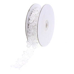 Flower Crochet Trim Ribbon, 1-Inch, 5 Yards