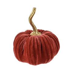 Velvet Pumpkin Centerpiece Decoration, 6-1/2-Inch