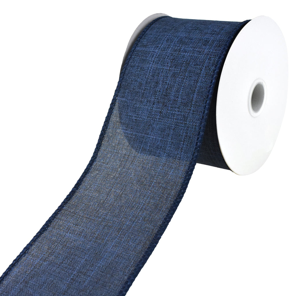 Faux Denim Wired Ribbon, 2-1/2-Inch, 10-Yard