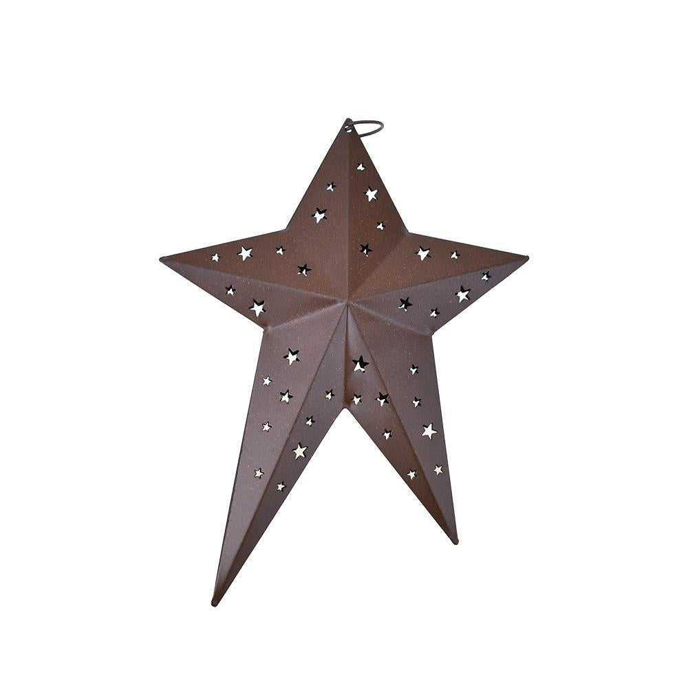 Metal Star with Cutouts Christmas Ornament, 8-Inch