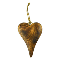 Wooden 3D Heart Christmas Ornament, 5-3/4-Inch