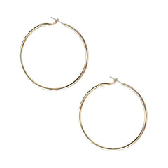 Hammered Gold Dipped Hoop Earrings, 1-7/8-Inch