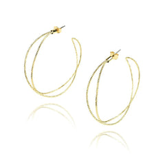 Crossed Hoop Earrings, 2-Inch