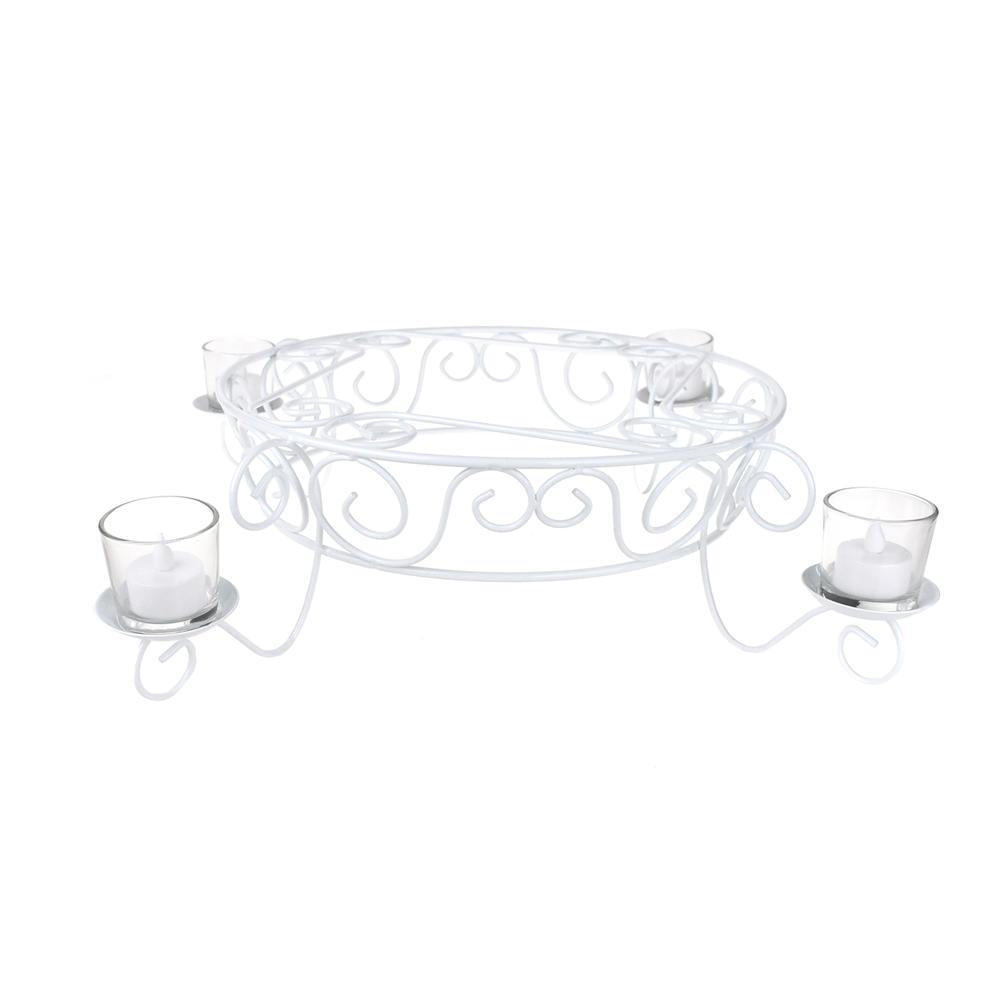 Metal Candlelight Cake Display, White, 13-1/4-Inch