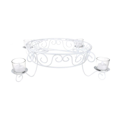 Metal Candlelight Cake Display, White, 13-1/4-Inch