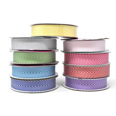 Woven Polyester Herringbone Ribbon, 5/8-Inch, 6-Yard