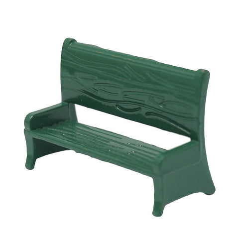 Miniature Metal Park Bench, Green, 1-1/16-Inch