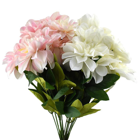 Artificial Dahlia Flowers Spray, 19-Inch