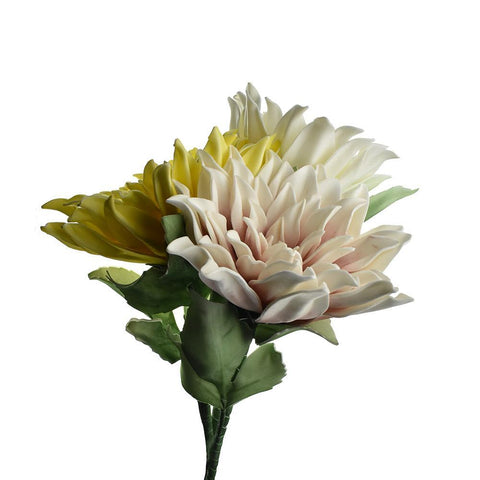 Artificial Foam Dahlia Spray, 30-Inch