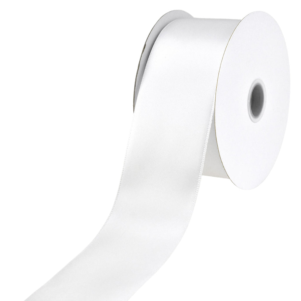 Single Faced Satin Ribbon, 1-1/2-inch, 10-yard, White
