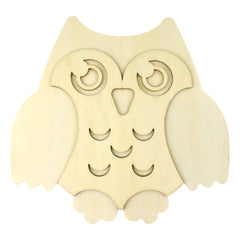 Wooden 3D DIY Craft Owl Plaque, 9-1/4-Inch
