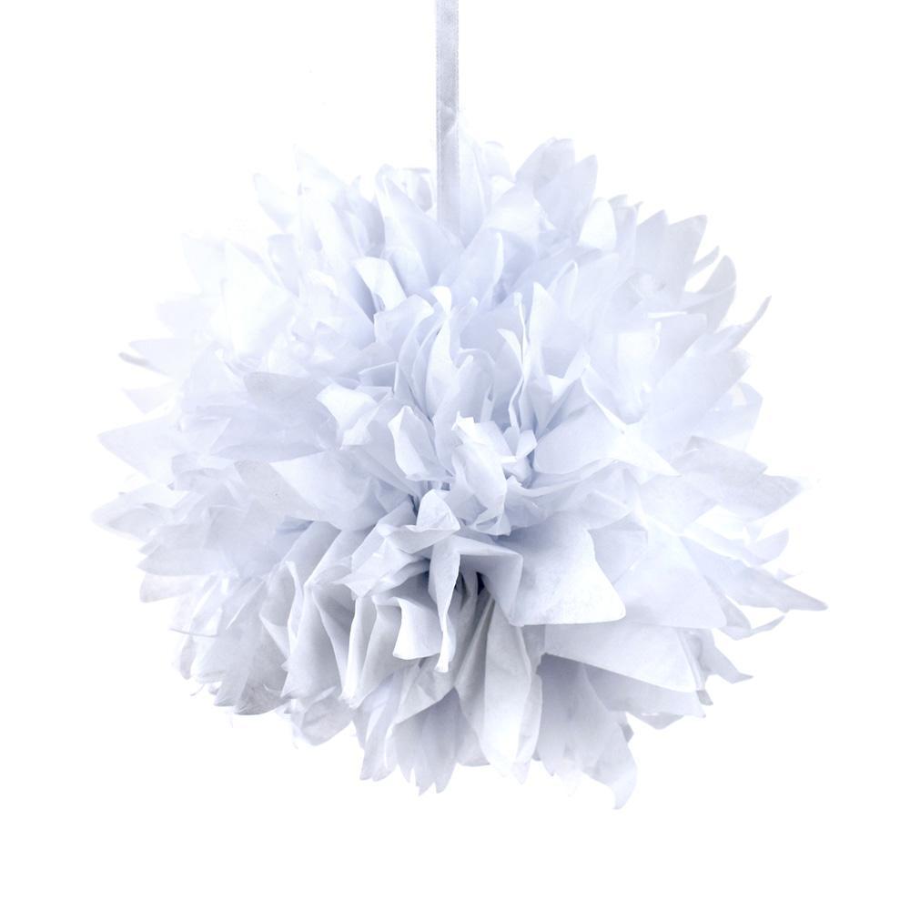 Starburst Tissue Paper Pom-Poms, White, 10-Inch, 5-Count