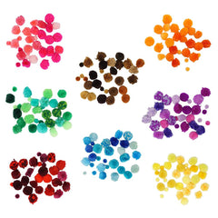Colorful Craft Pom Poms Mix, Assorted Sizes, 30-Piece