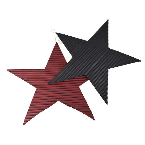 Rustic Corrugated Metal Star Wall Decor, Assorted Colors, 23-Inch