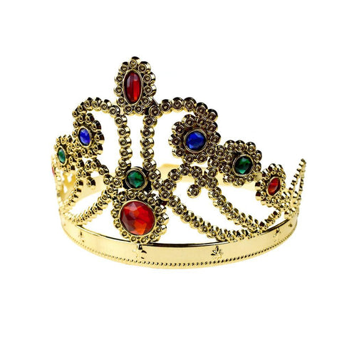 Embellished Adjustable Princess Crown, Gold, 7-1/2-Inch