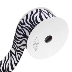 Zebra White Grosgrain Ribbon, 4-Yard