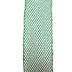 Grand Glittered Net Wired Ribbon, 2-1/2-Inch 10-Yard - Hunter Green