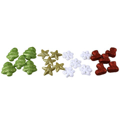 Christmas Glitter Polyfoam Scatter Shapes, 2-Inch, 20-Piece