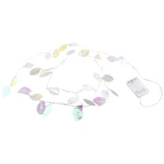 LED Iridescent Leaf Fairy Lights, 7-Feet - Warm White