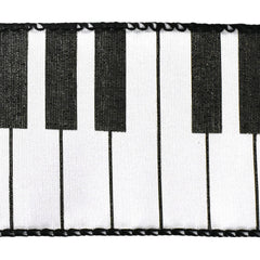 Piano Keys Musical Wired Ribbon, 2-1/2-inch, 10-yard